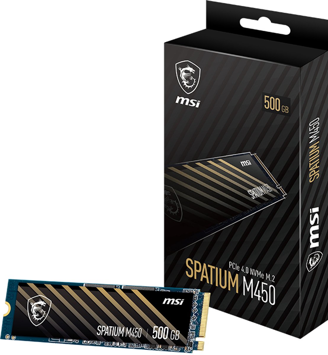 MSI Spatium M450 V1 (2025) - M.2 SSD 500GB - PCIe 4.0 3000MB/s Leessnelheid