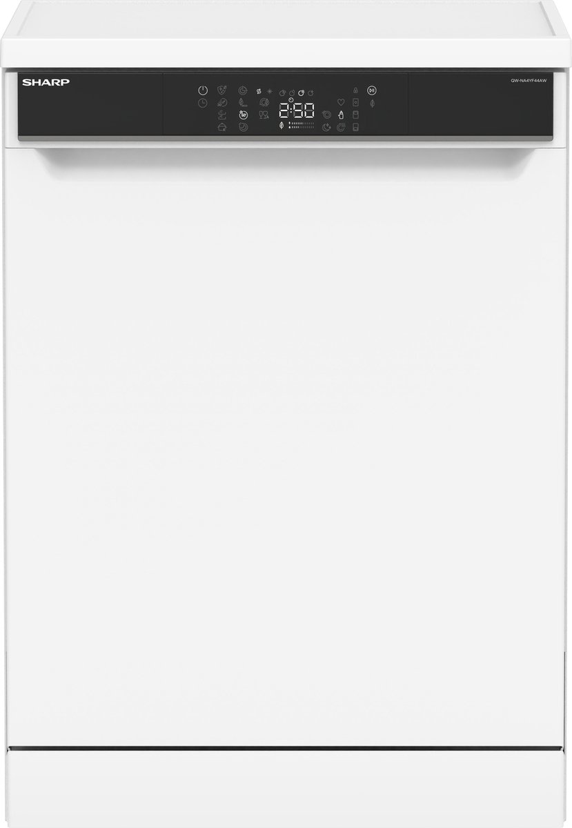 Sharp QWNA4YF44AWEU - vrijstaande vaatwasser - 14 couverts - energie label A - 44 dB - wit