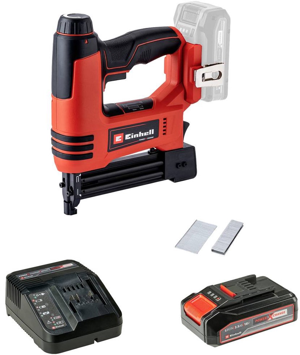 Einhell TE-CN 18 Li Power X-Change + 2,5 Ah-Kit 4257791 Accuspijkerpistool Lengte nieten 10 - 22 mm Incl. accu, Incl. lader