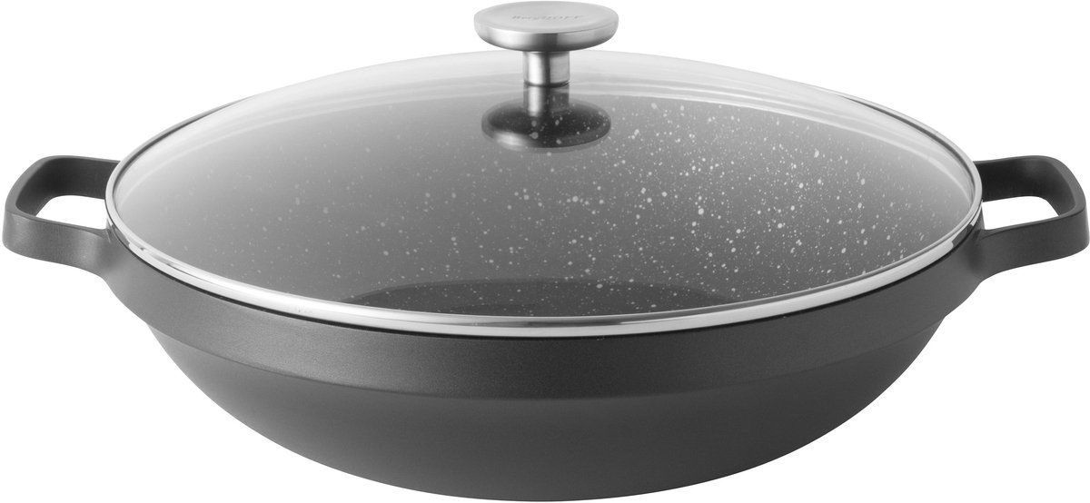 Wokpan 32 cm incl. deksel Aluminium - Zwart - BergHOFF | Gem
