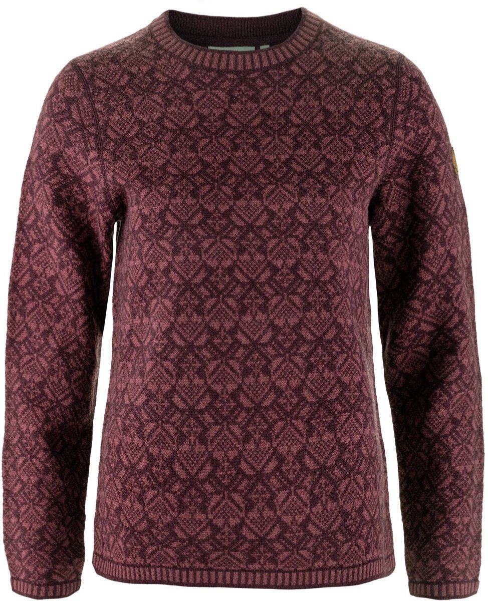 Fjällräven Dames trui Snow Round Neck Sweater W, port, Maat: L
