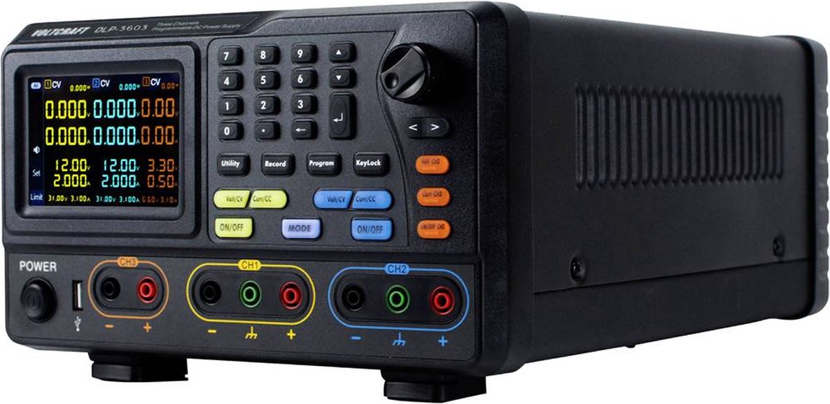 VOLTCRAFT DLP-3603 Labvoeding, regelbaar 0 - 60 V 0 - 3 A 378 W RS232, USB, LAN Slave-functie Aantal uitgangen: 3 x