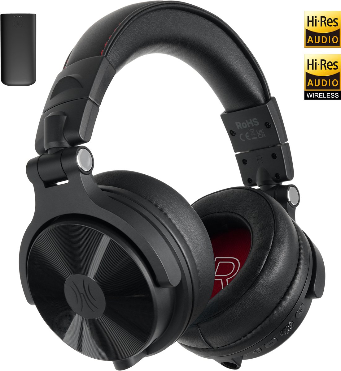 OneOdio Studio Max 1 Over Ear koptelefoon Bluetooth, Kabel, Draadloos Zwart High-Resolution Audio Zwenkbare oorschelpen, Volumeregeling, Indicator voor