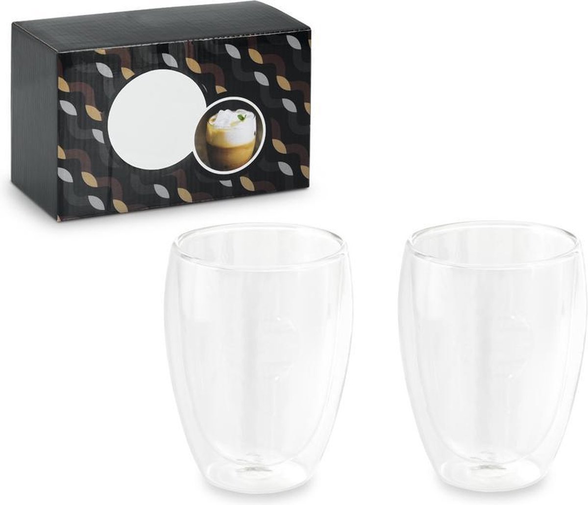 Set van 10x dubbelwandige thee/koffieglazen 350 ml transparant -