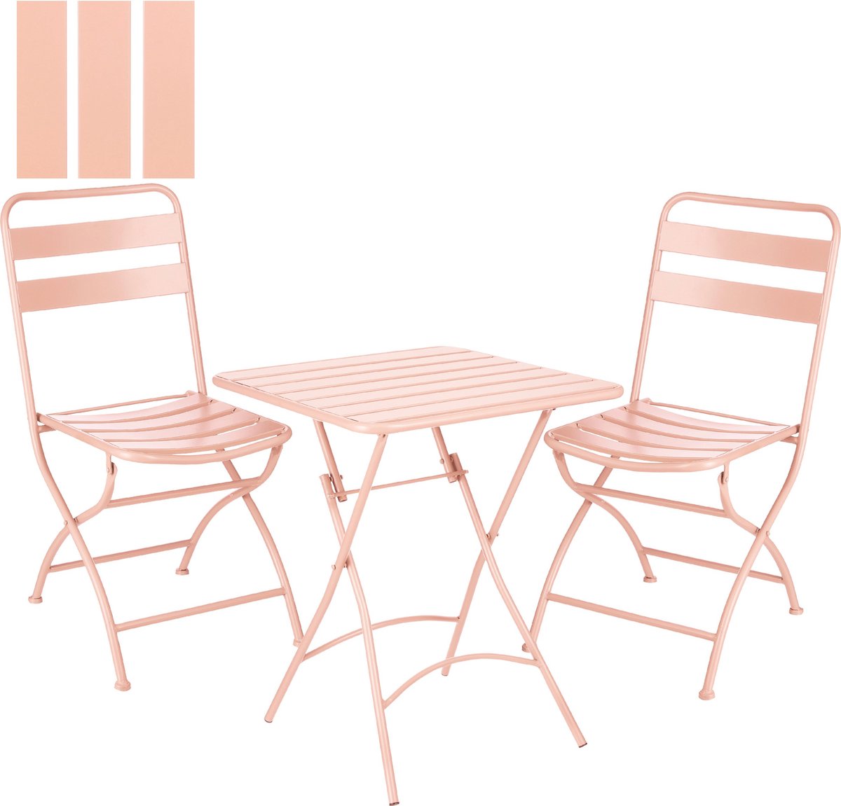 Mica Decorations Evita Bistroset - Set van 3 - Metaal - Lichtroze