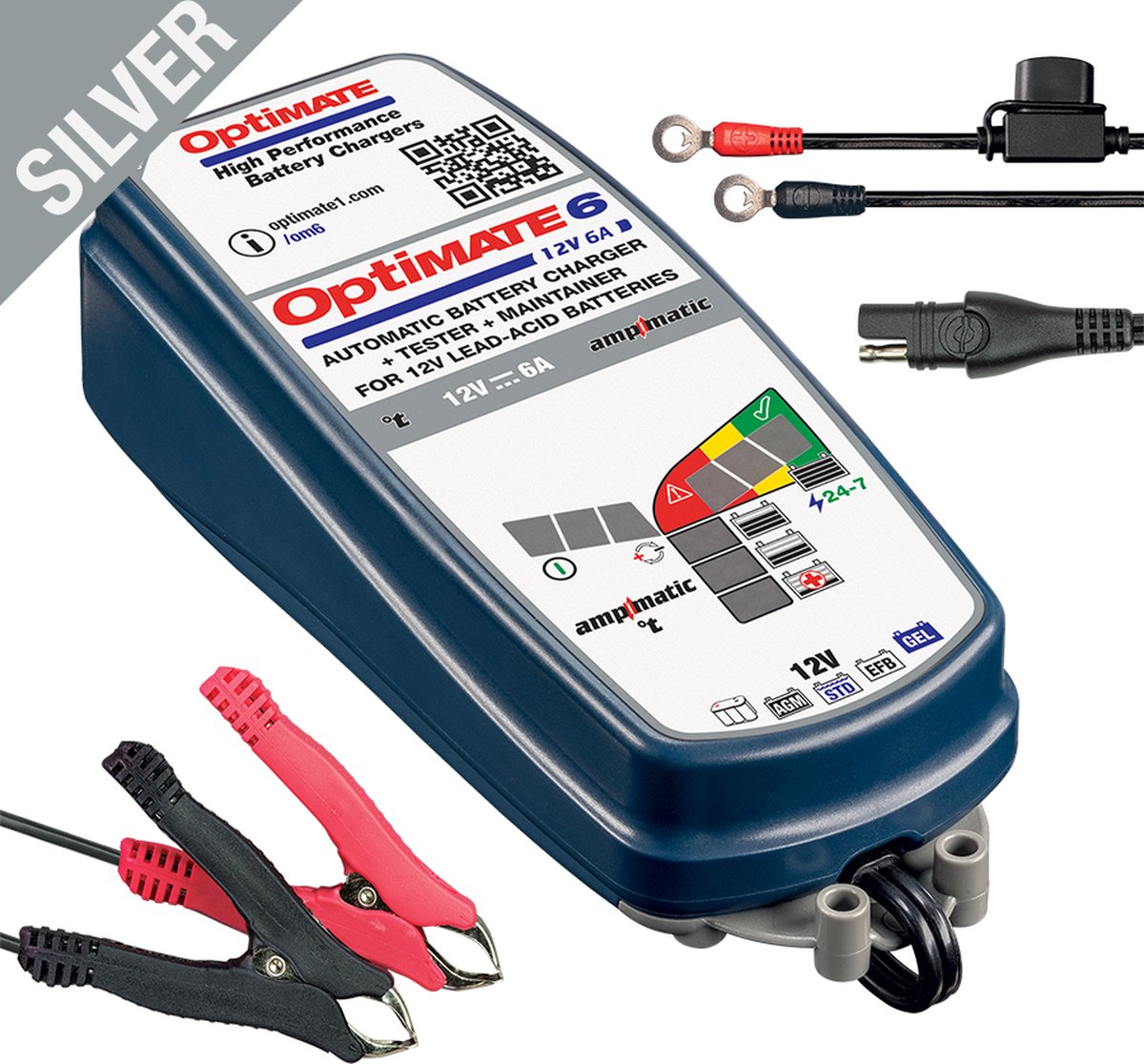 Tecmate Optimate 6 Ampmatic Acculader - 12V / 9A Druppellader - TM360