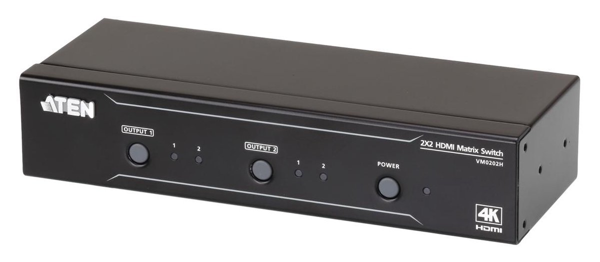 ATEN VM0202H HDMI-Matrix-switch 4096 x 2160 Pixel Zwart