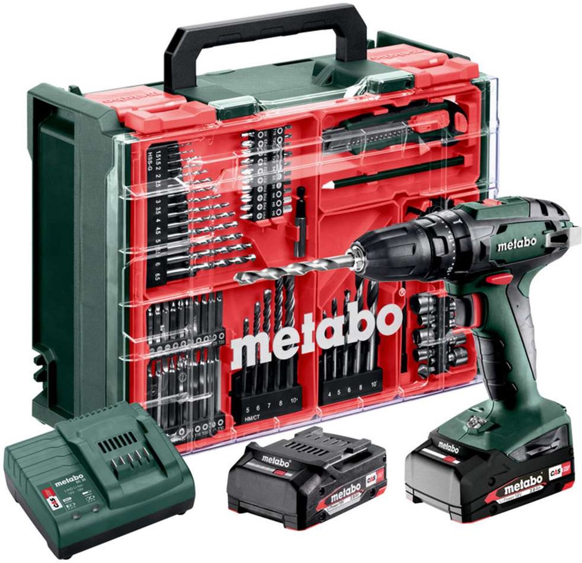 Metabo SB 18 Set Mobile Workshop 18V Li-ion Accu Klopboor-/schroefmachine Set (2x 2.0Ah Accu) In Koffer Incl. 78-Delige Accessoiresset