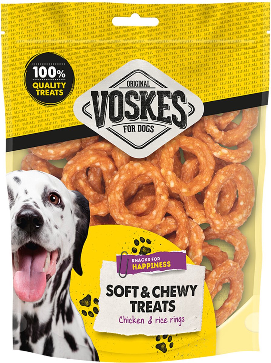 15x Voskes Hondensnack Ringen Kip&Rijst 400 gr