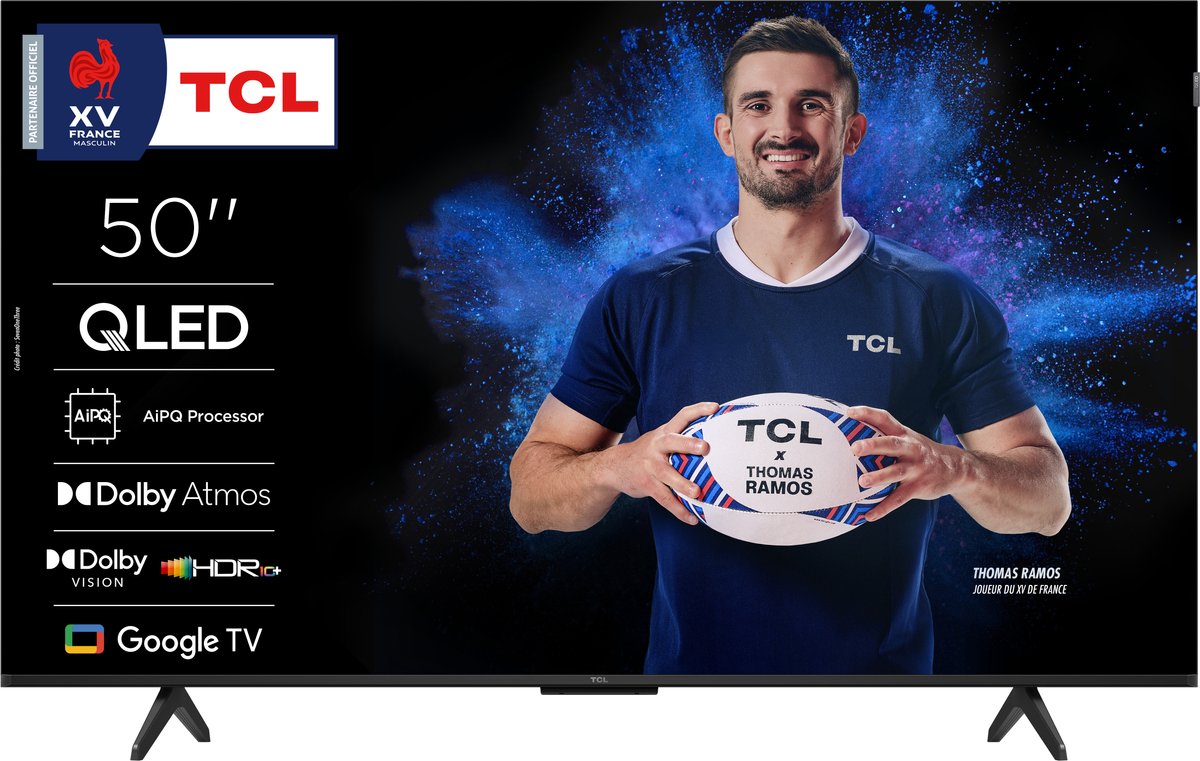 TCL 50P7K - Ultra HD TV - 50"- Google TV - Dolby Vision HDR - Zwart