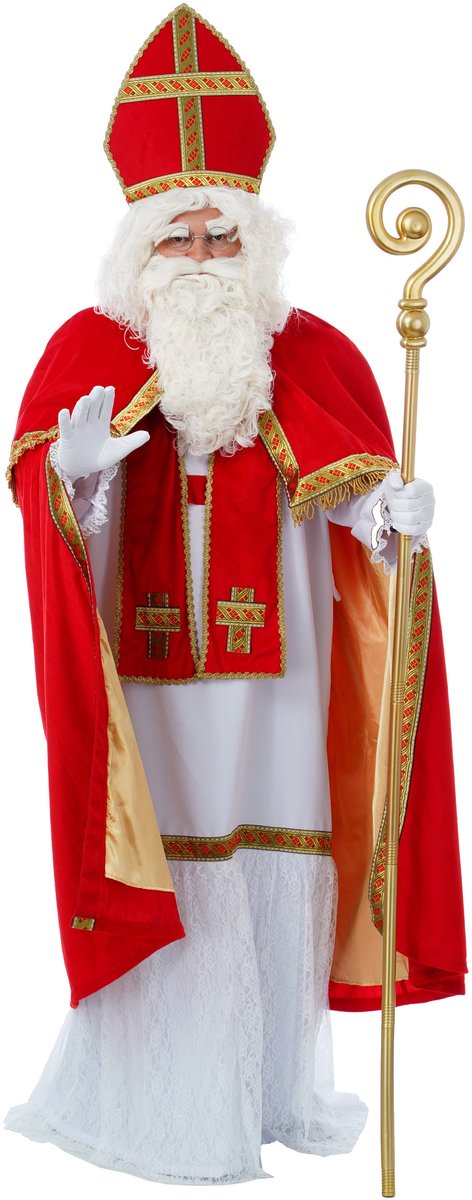 Sinterklaas kostuum 5-delig - polyesterfluweel - one size - voor volwassenen One size -