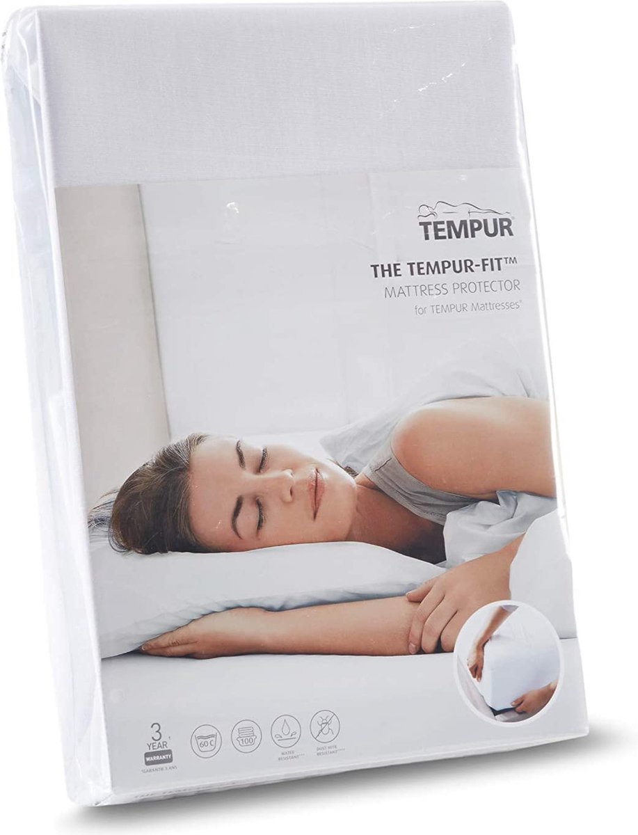 TEMPUR-FIT™ - Matrasbeschermer - Wit – 200 x 200 x 25 cm – Waterdicht - Warmte regulerend – Anti-hui