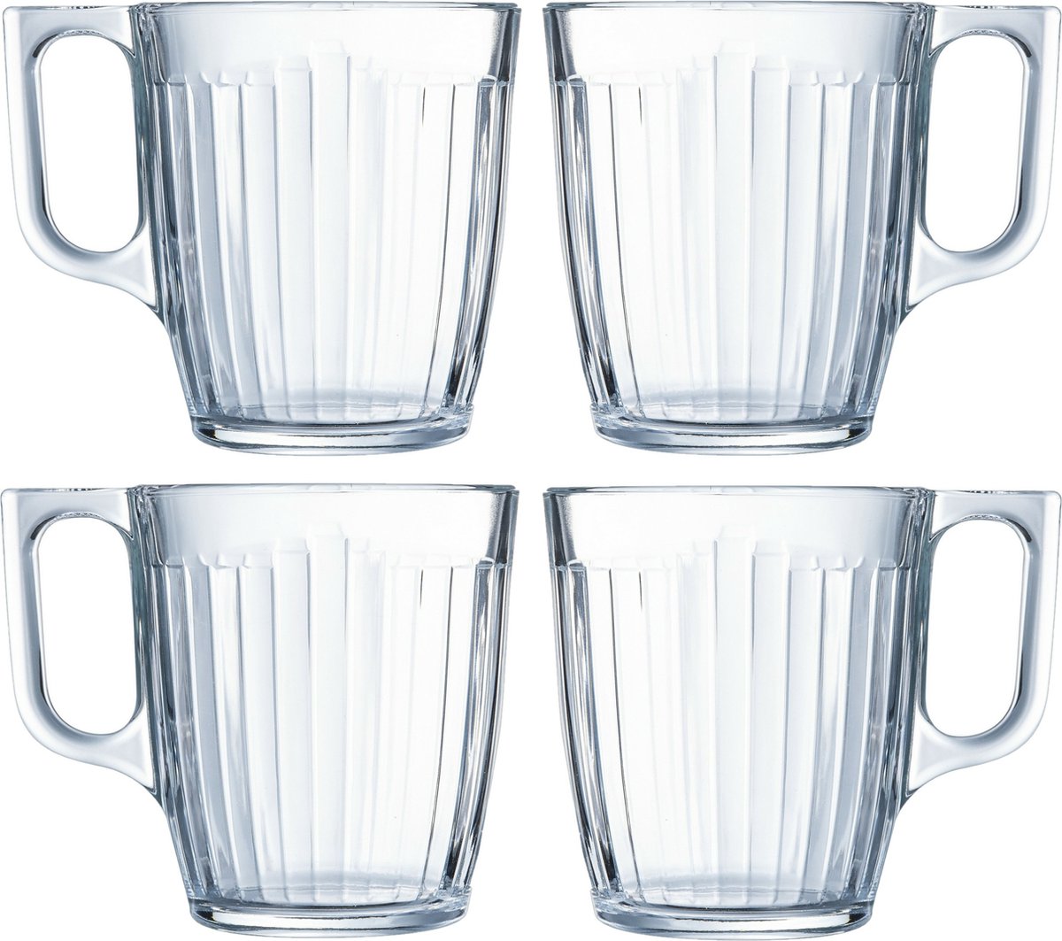 Luminarc Theeglazen Leeds - 36x - transparant bewerkt glas - 8 x 9 cm - 250 ml -