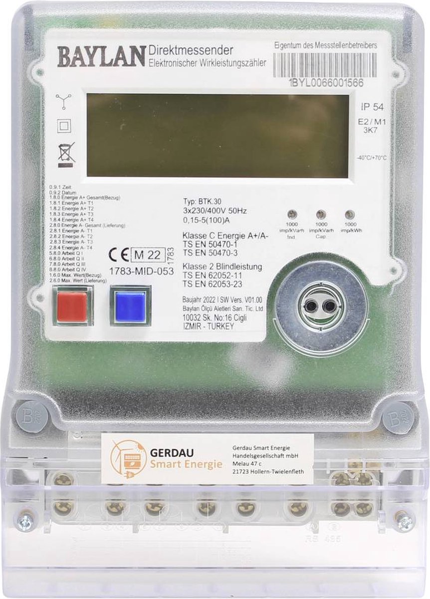 Counttec BTK30 kWh-meter 3-fasen Digitaal Conform MID: Ja 1 stuk(s)