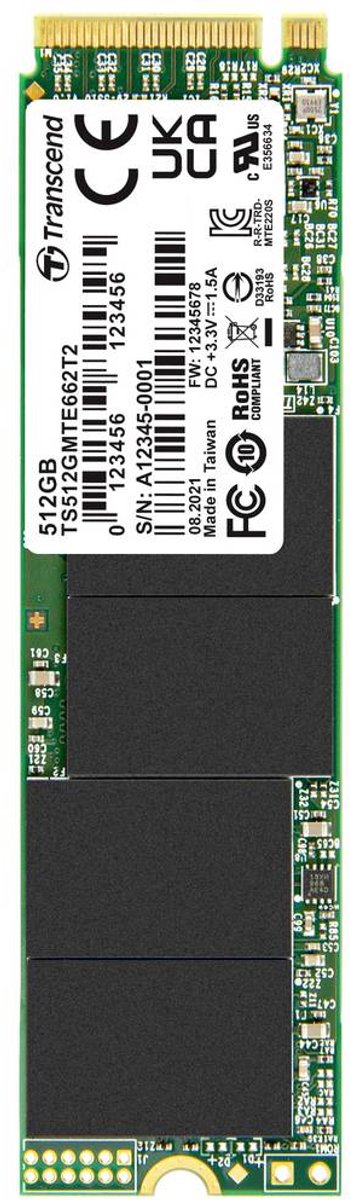Transcend MTE662T2 128 GB SATA M.2 SSD 2280 harde schijf PCIe NVMe 3.0 x4 Industrial TS128GMTE662T2