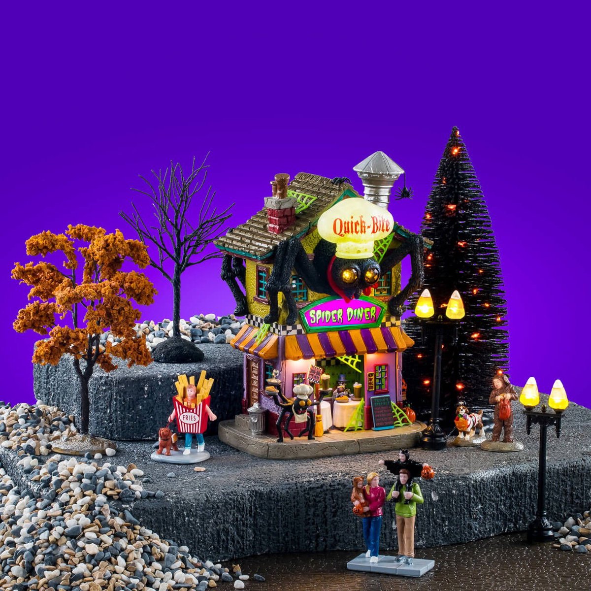 Halloweenminiatuur Quick Bite Spider Diner Kit 18x48x27 cm - Lemax
