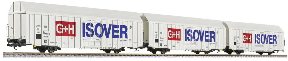 Liliput L230159 H0 3-delige set goederenwagons Hbbks, G+H ISOVER van de DB AG