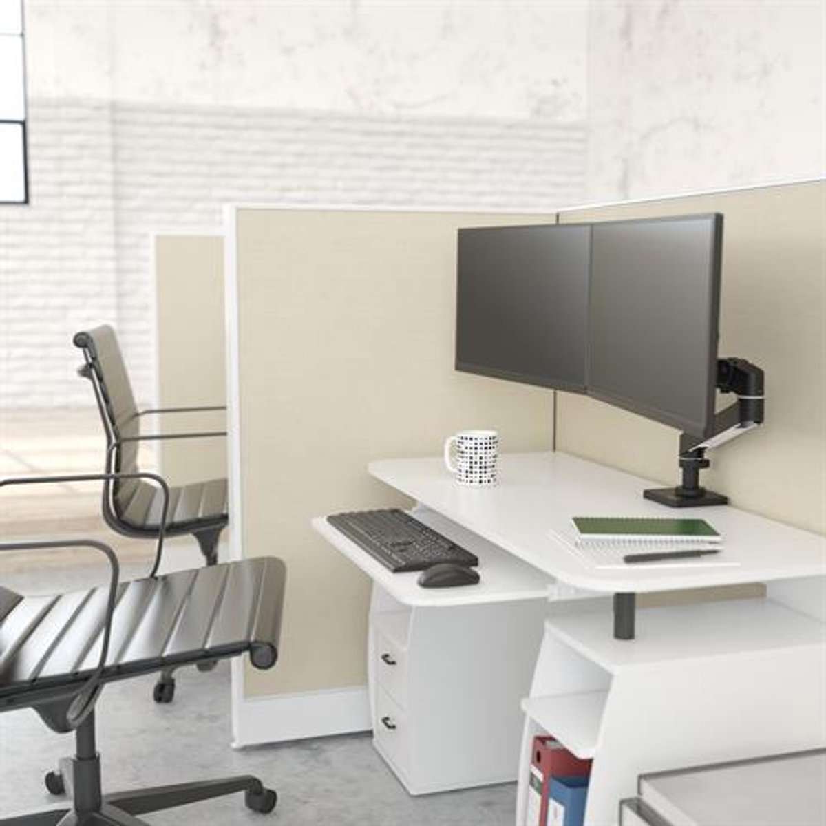 Ergotron 45-684-292 TV-tafelhouder 68,6 cm (27) In hoogte verstelbaar, Kantelbaar