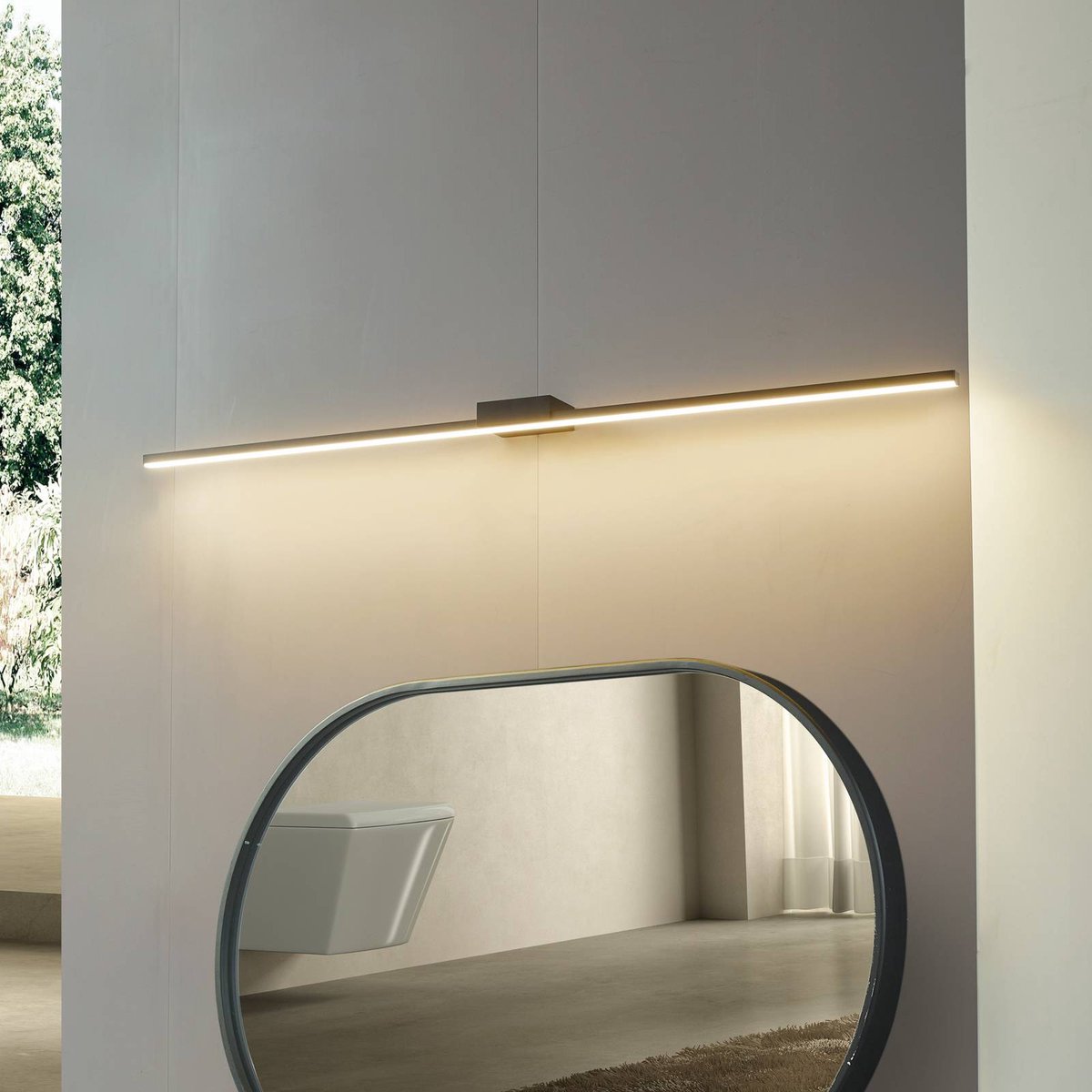 Lucande - Kivana LED Wandlamp L120 IP44 Zwart