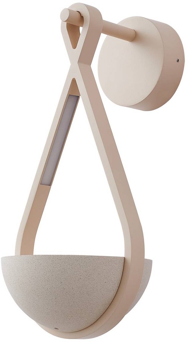 Lucande - Florka LED buiten wandlamp bloemenhanger IP54 beton