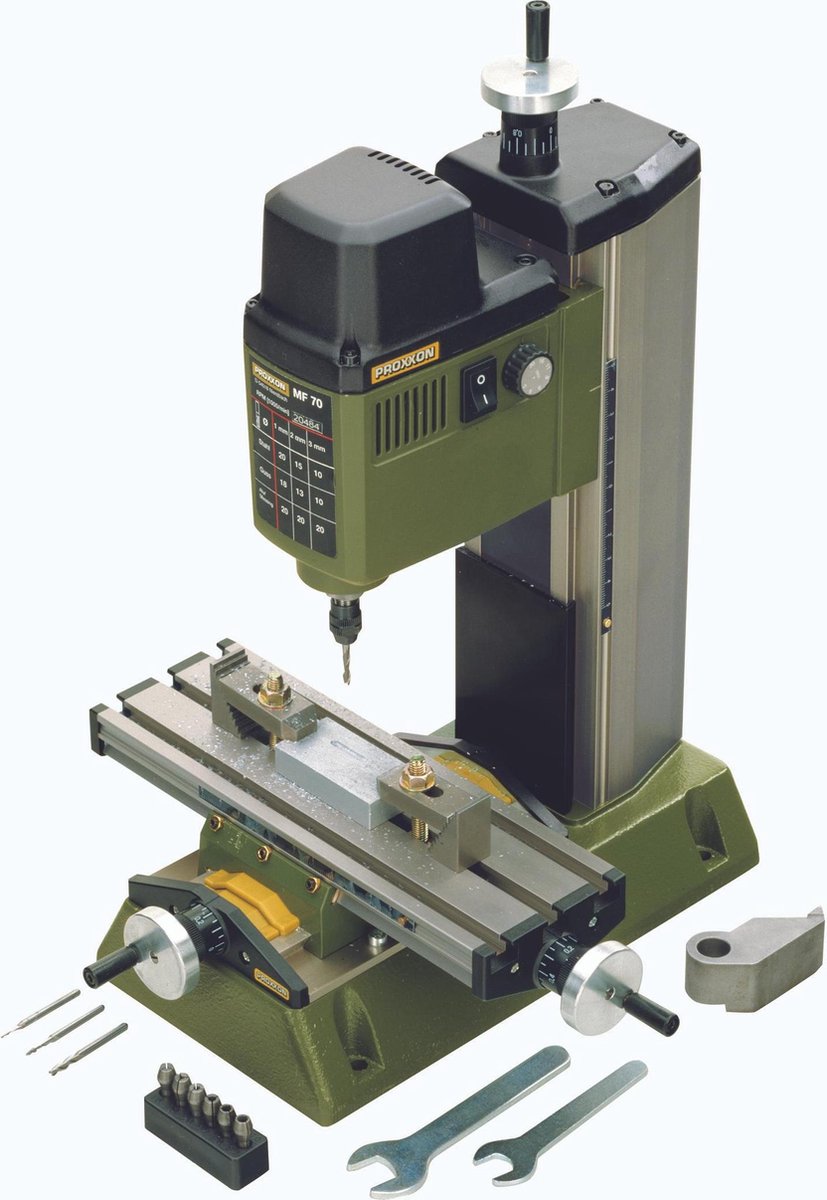 Proxxon MF 70 - Freesmachine - Stabiele gietijzeren voet - Aluminium boorhuis