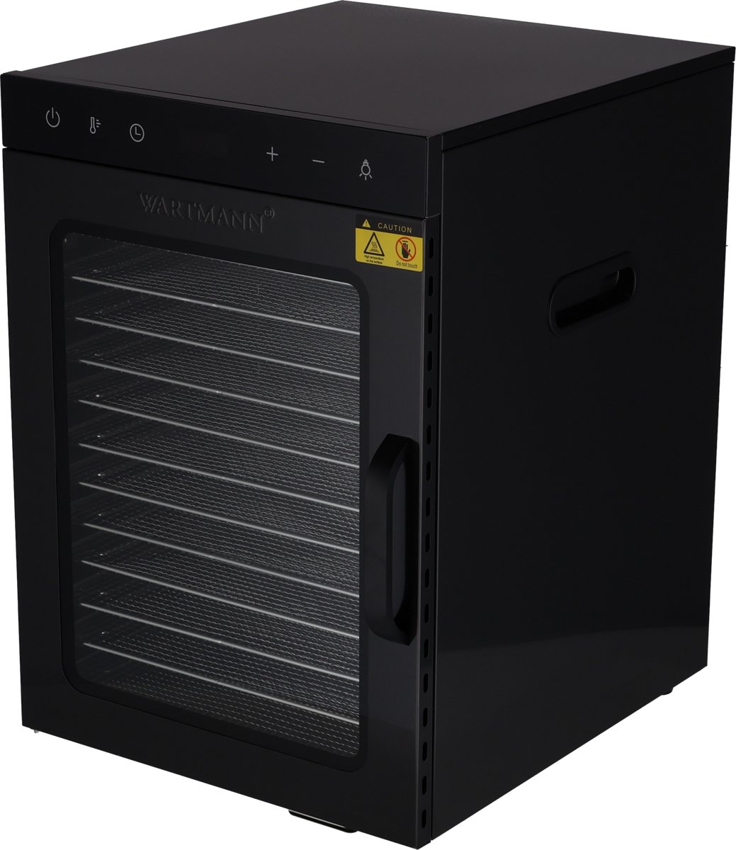 Wartmann WM-2512 DHDroogoven / Voedseldroger, Dehydrator met 12 laden - Zwart RVS