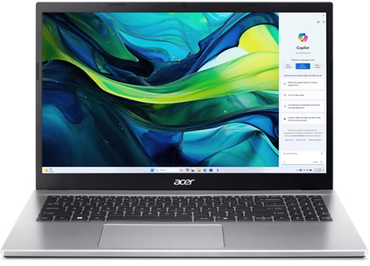 Acer NX.J7WEB.00D - Laptop - AMD Ryzen 5 5625U 8 GB RAM 512 GB SSD - Zilver