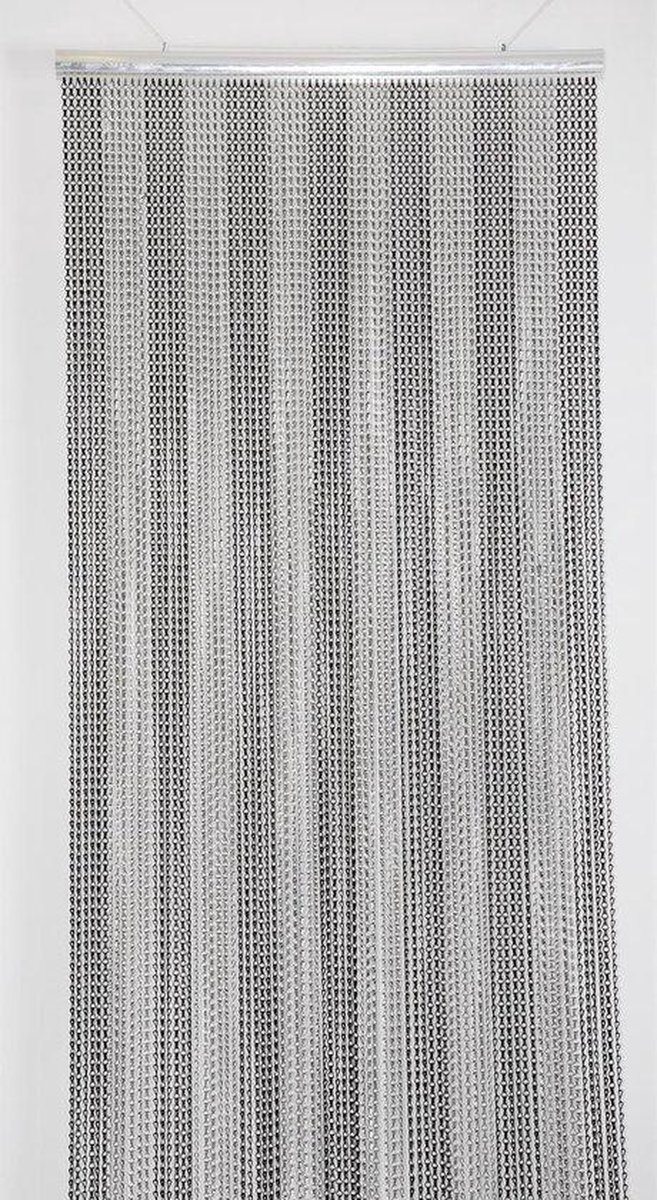 Deurgordijn alu Chain 100x230cm zwart/grijs, 78s