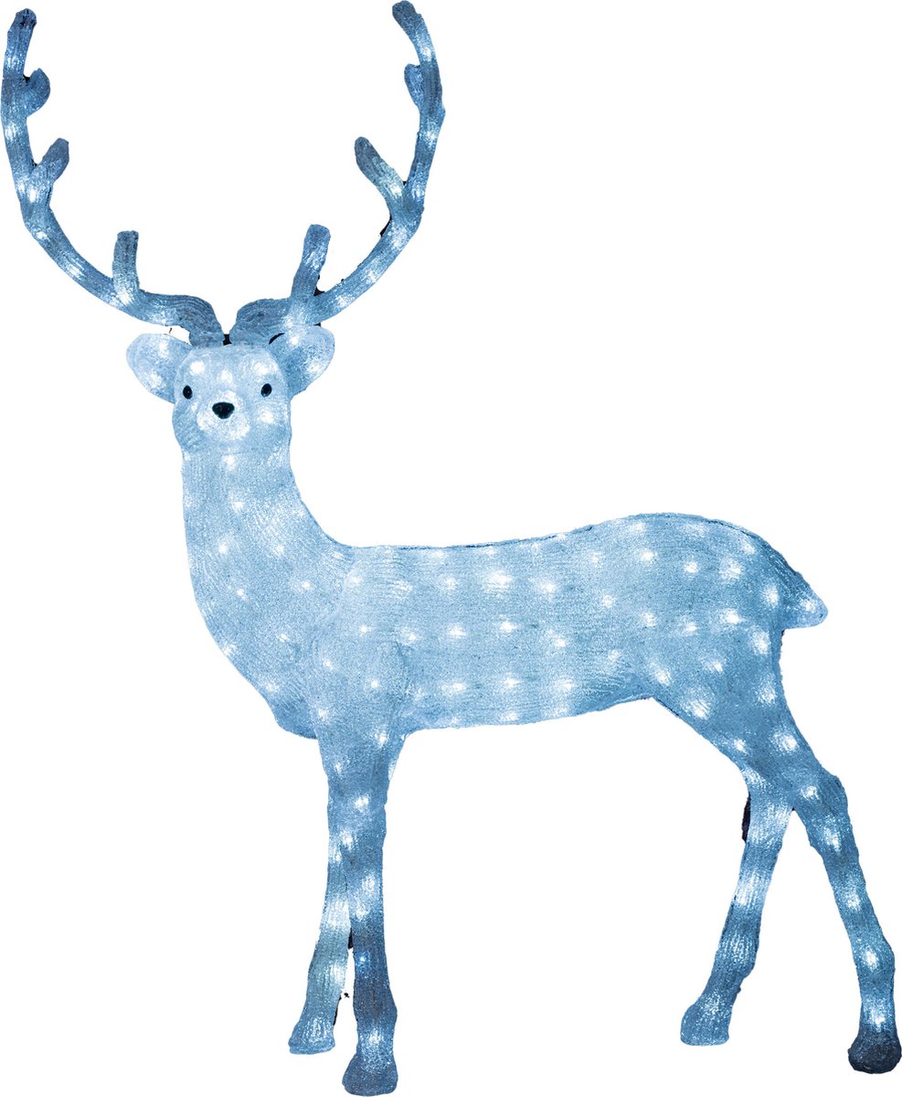 Kerstverlichting figuur - rendier - 118,5 cm - 200 leds - helder wit - verlichte figuren -