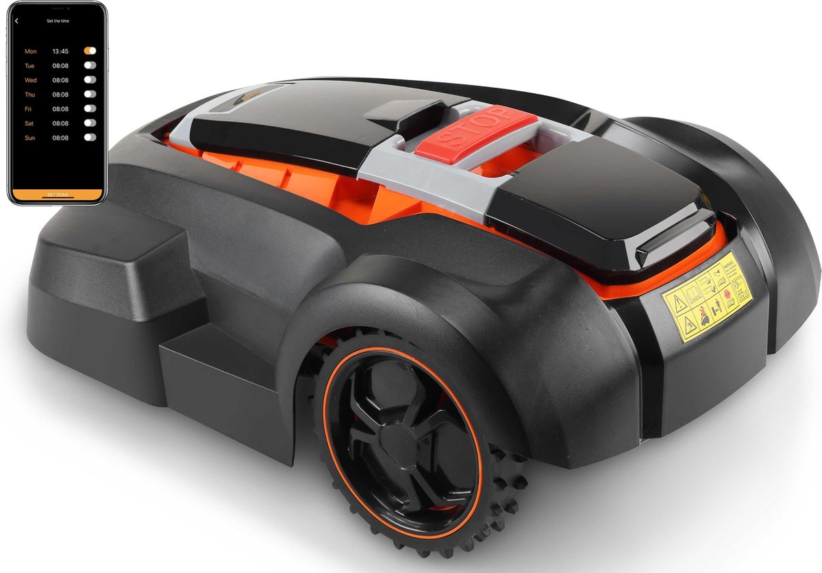 Zoef Robot Harm 2.0 - Robotmaaier met App - Voor gazon tot 1500 m² - Zwart