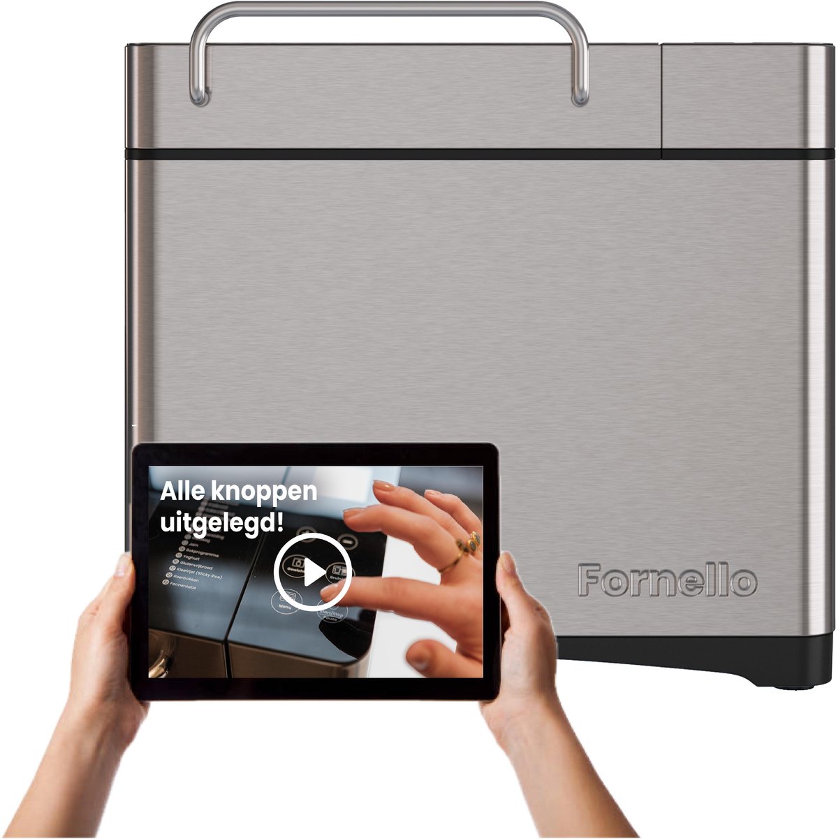 Fornello Essenza - Broodbakmachine - PFAS-vrij - Keramisch - 19 programma's - 1 KG