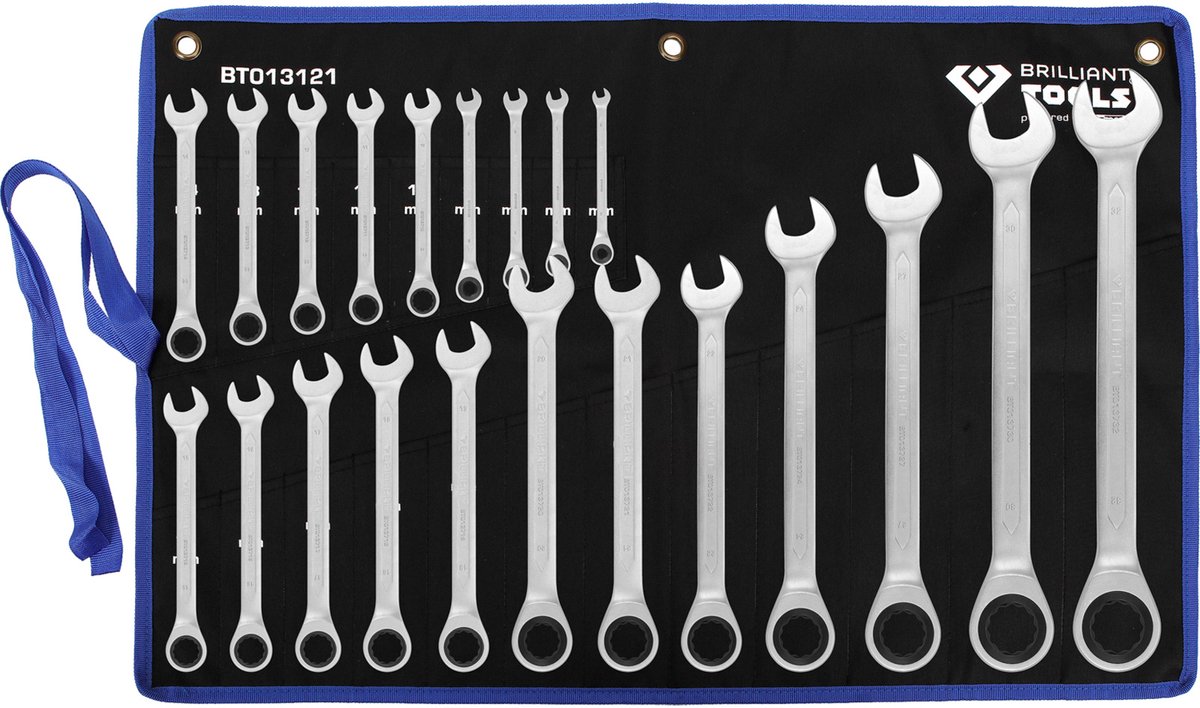 Brilliant Tools BT013121 BT013121 Ringsleutel met ratelset Sleutelbreedte (metrisch) 8 - 53 mm