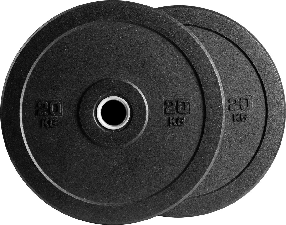 VirtuFit Bumper Plate - Olympische Halterschijf van Rubber - 50 mm - set 2 x 20 kg