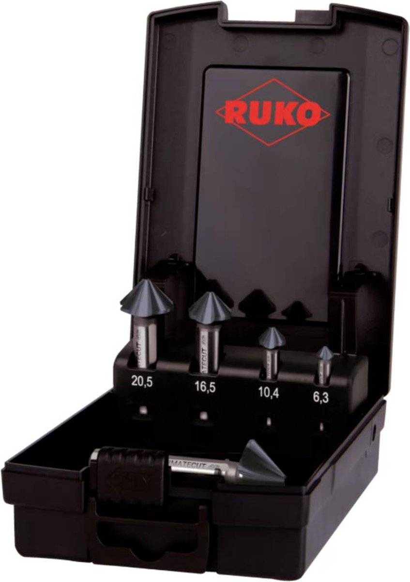 RUKO ULTIMATECUT 4S 102891PRO Kegelverzinkboorset 5-delig 6.30 mm, 10.40 mm, 16.50 mm, 20.50 mm, 25 mm HSS Cilinderschacht 1 set(s)