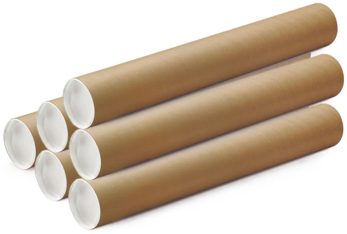 Poster koker van karton - 30x - 850 x 100 mm - Verzendkokers -