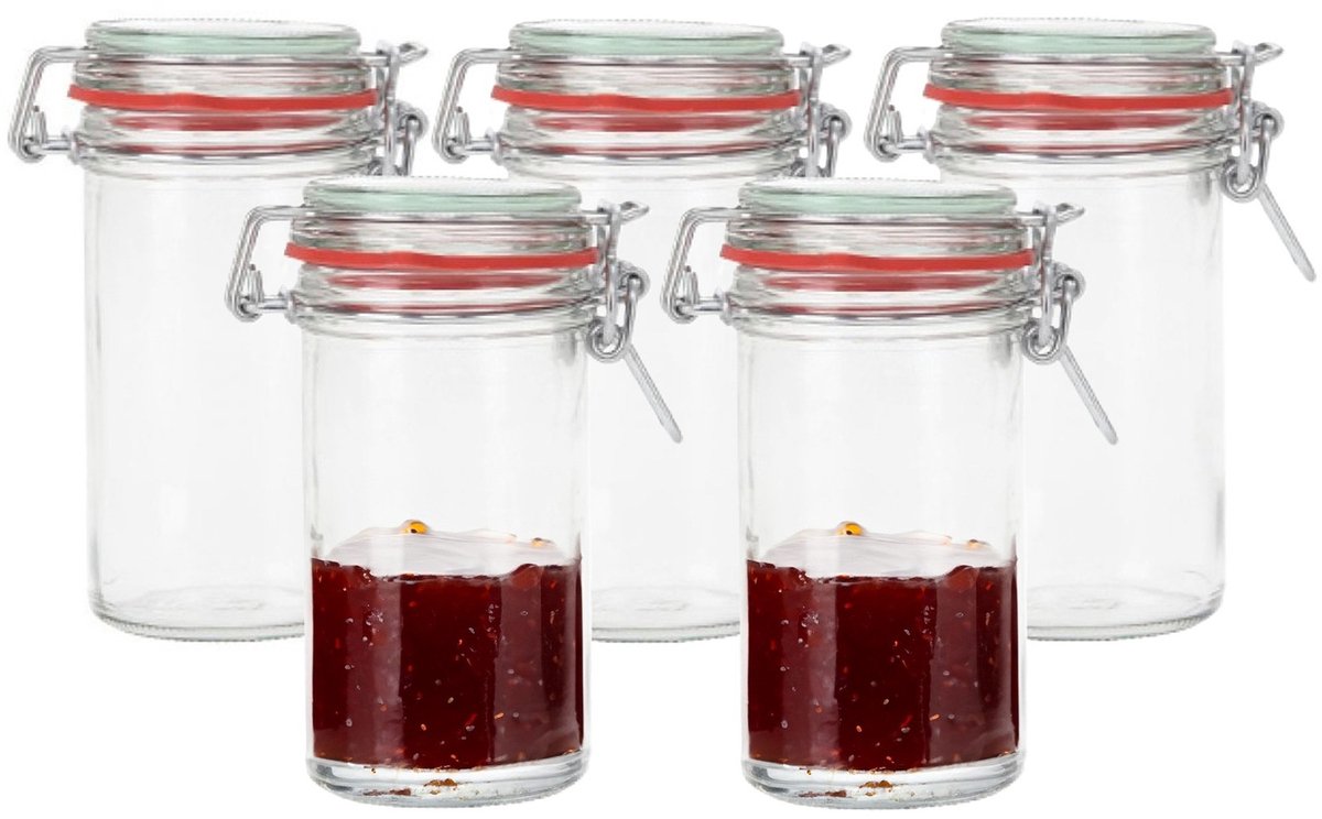 Weckpot/inmaakpot - 20x - glas - 250 ml - met beugelsluiting - transparant -