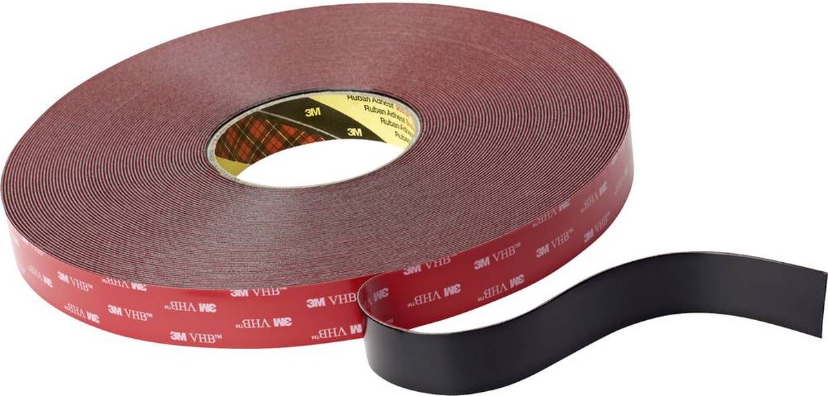 3M 5925F/2533 Dubbelzijdige tape Zwart (l x b) 33 m x 25 mm 1 stuk(s)
