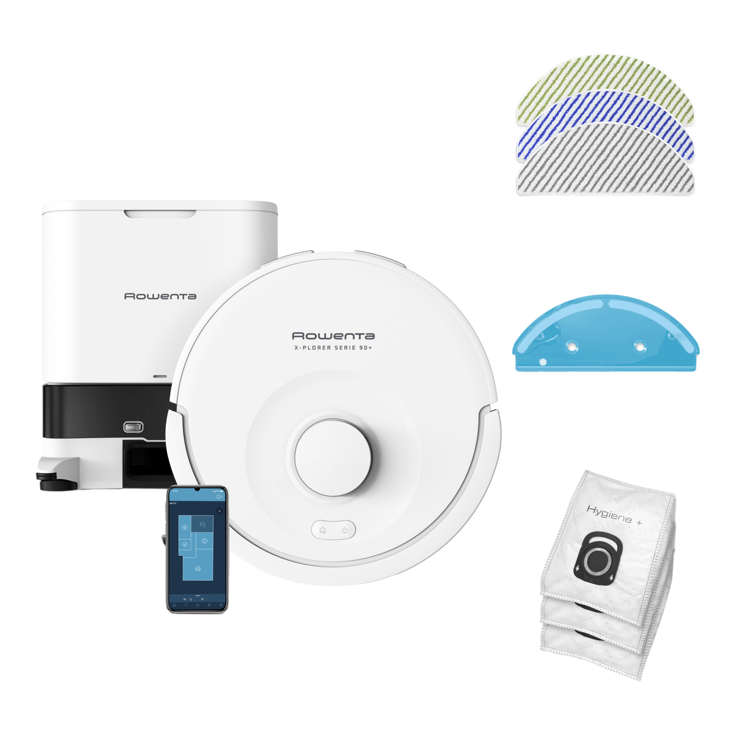 Rowenta Rr8797 X-plorer Serie 90+ Incl. Leegstation Robotstofzuiger Met Dweilfunctie Wit