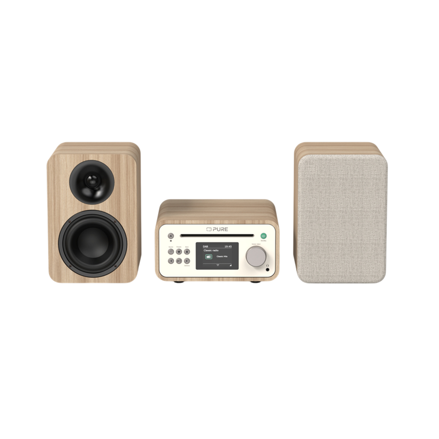 Pure Classic Stereo Mini Set Wit/eiken