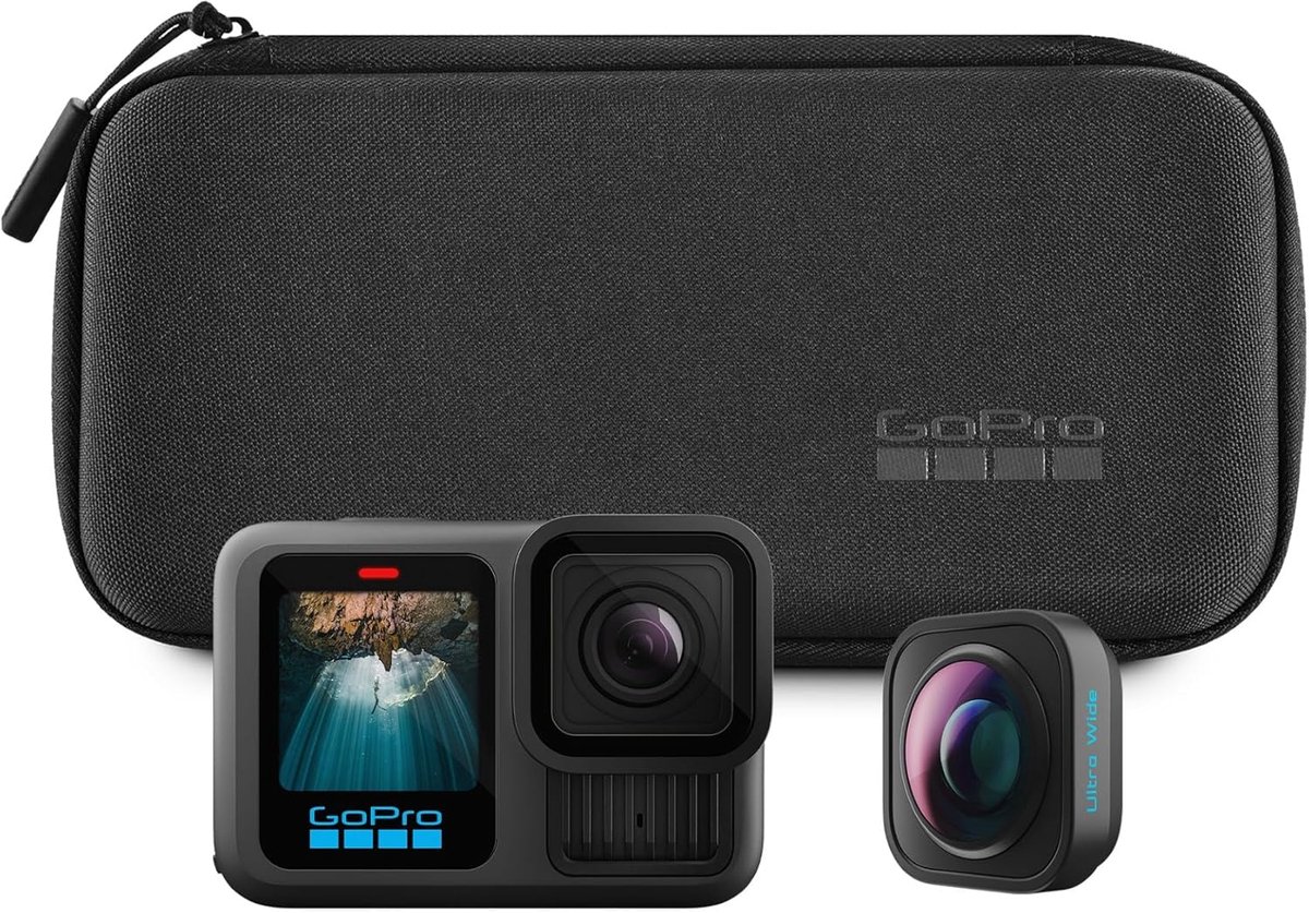 GoPro HERO13 Black Ultra Wide Edition Actioncam 4K, 5.3K, 2.7K, Touchscreen, Ultra-HD, Waterdicht, GPS, Stofdicht, Bluetooth, WiFi, Slow motion, Full-HD