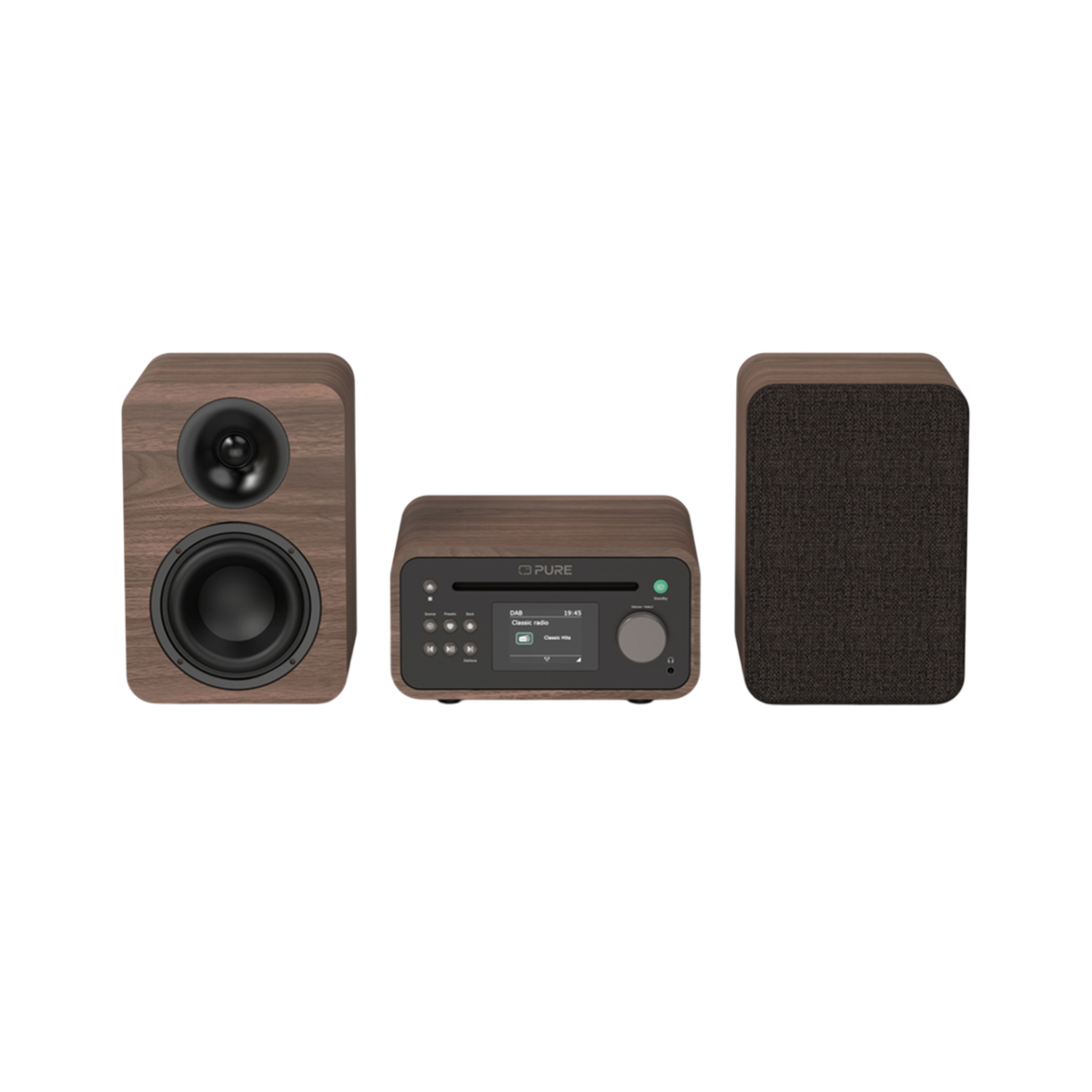 Pure Classic Stereo Mini Set Bruin/ Walnoten