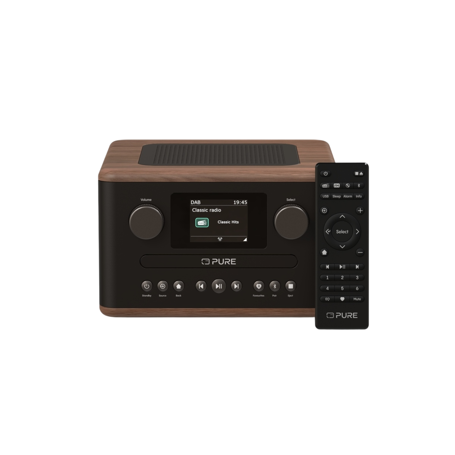 Pure Classic C-d4 Stereo Set Bruin/ Walnoten