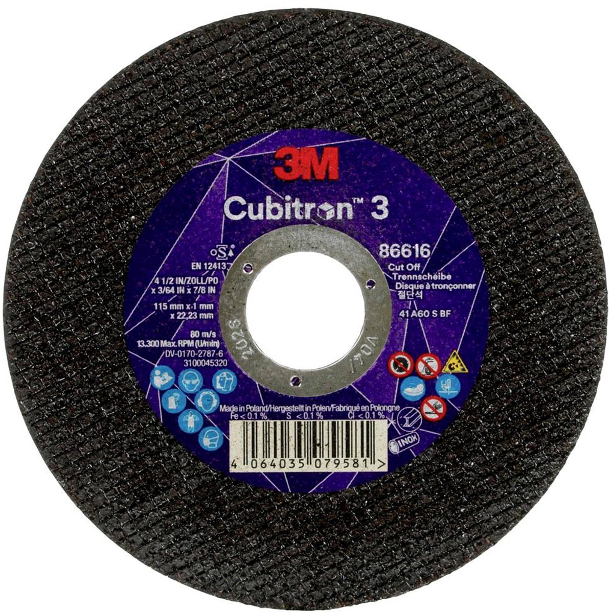 Cubitron 86616 Doorslijpschijf 115 mm 25 stuk(s)