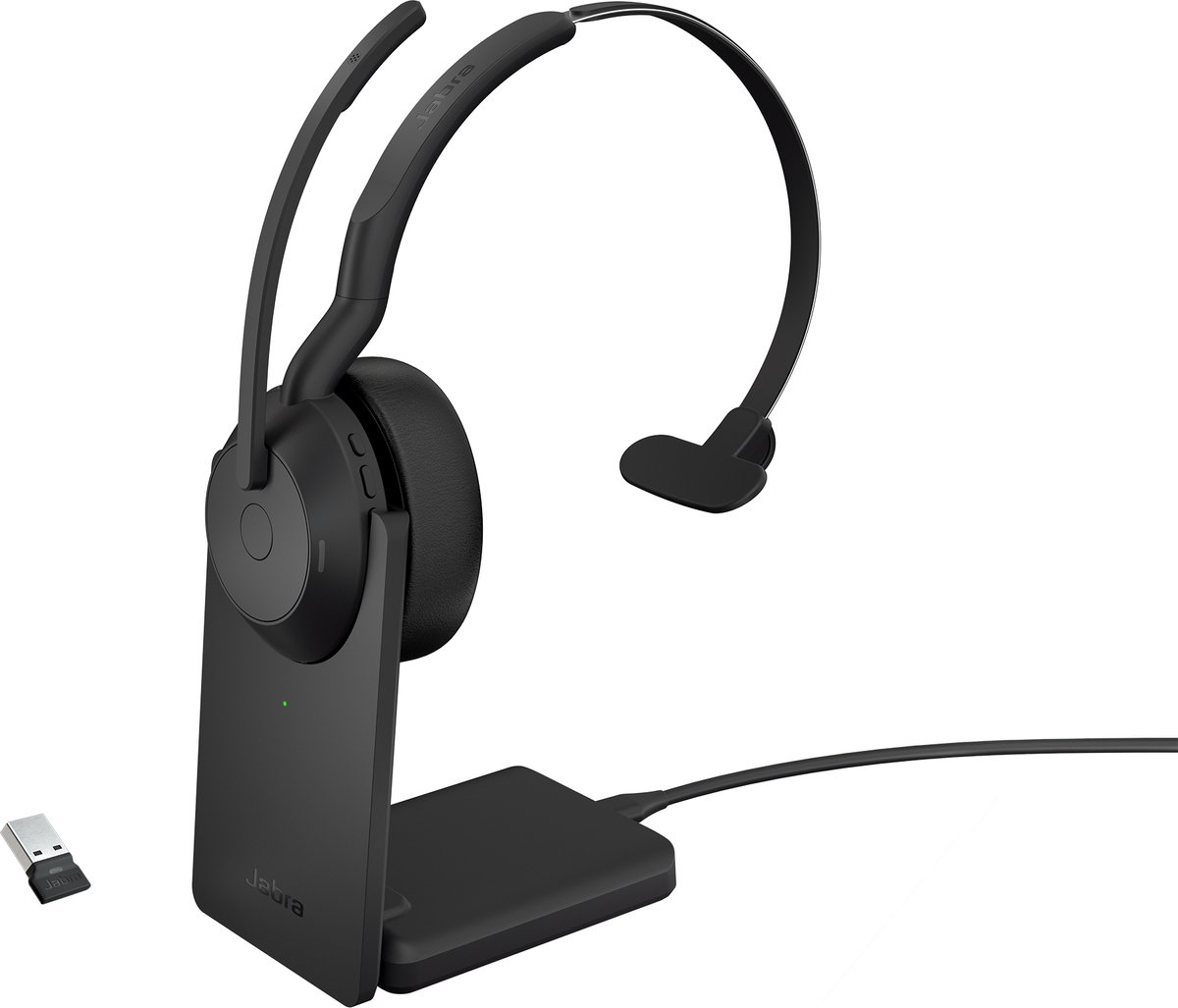 Jabra 25599-889-989 hoofdtelefoon/headset Bedraad en draadloos Hoofdband Kantoor/callcenter Bluetooth Oplaadhouder Zwart