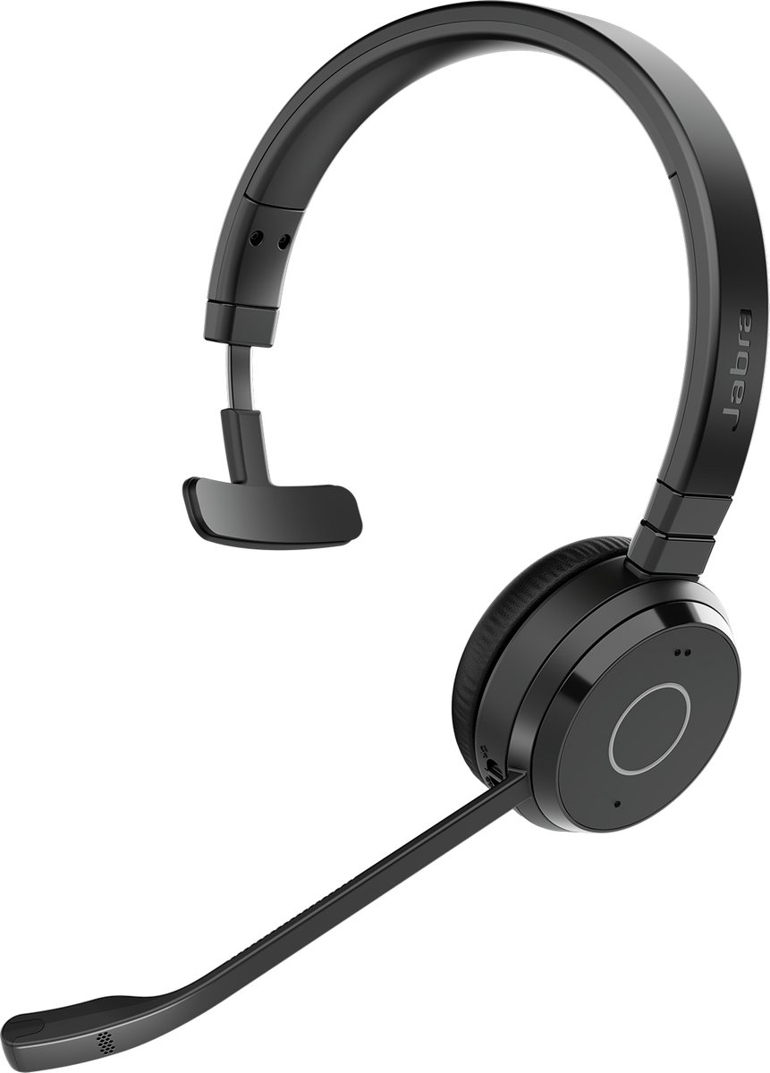 Jabra Evolve 65 TE Headset Bedraad en draadloos Hoofdband Kantoor/callcenter USB Type-A Bluetooth Zwart