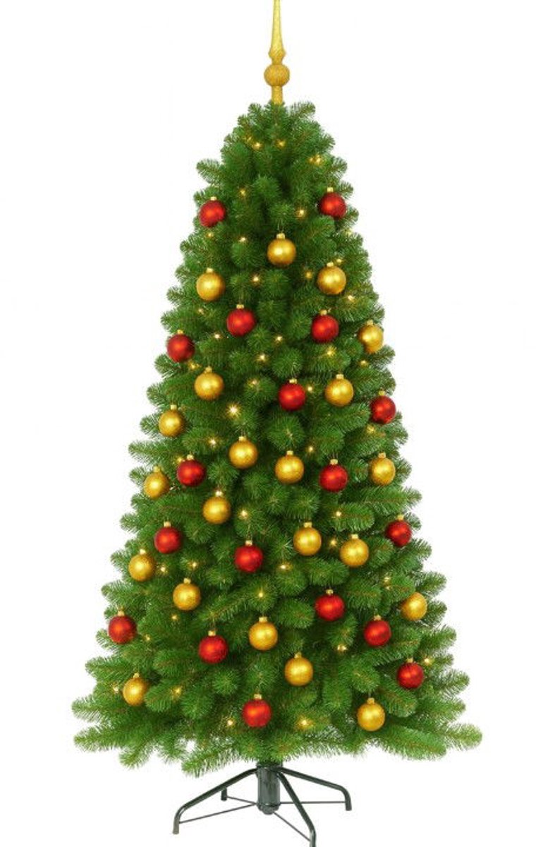 Arctic Spruce groen vanaf 150 cm hoog kunstkerstboom opgemaakt met piek, rood & goud Holiday Tree - Holiday tree