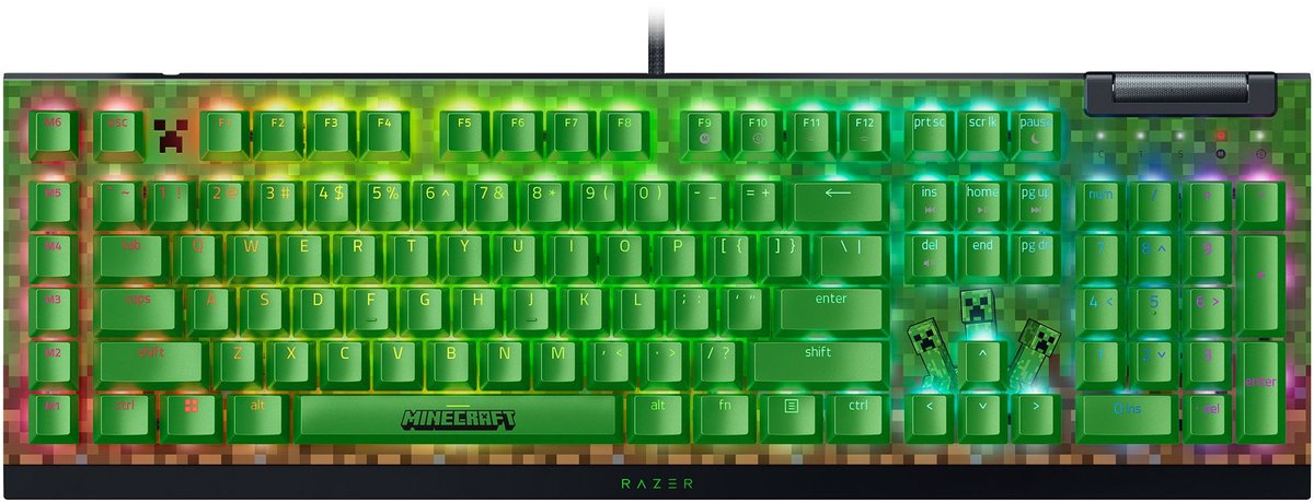 Razer BlackWidow V4 X - Green Switch - US - Minecraft Edition