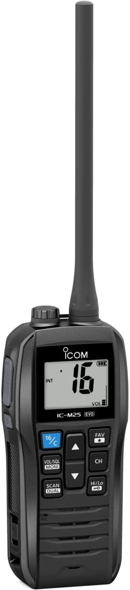 Icom IC-M25EURO EVO handmarifoon met ATIS VDES-gereed zwart/blauw