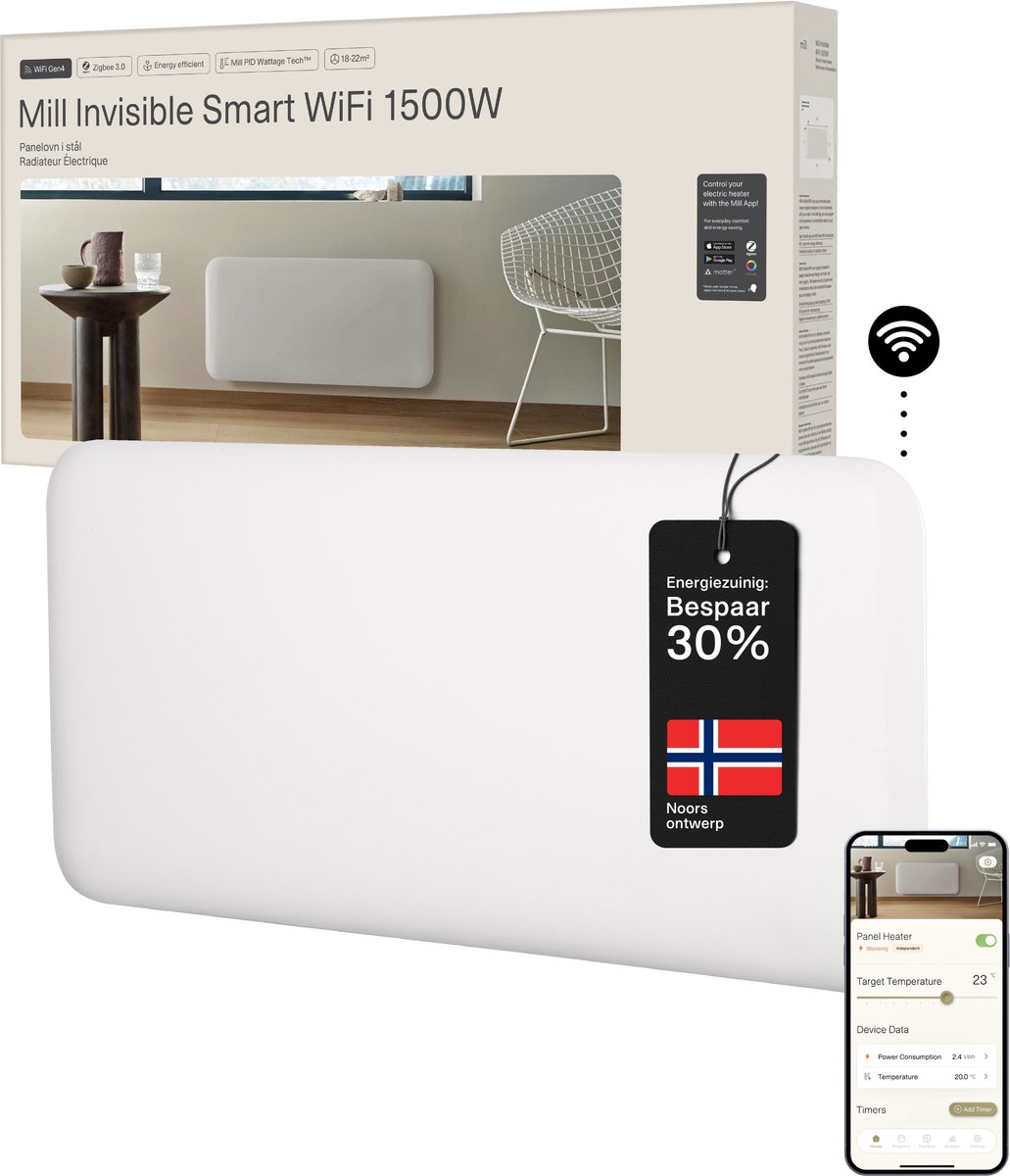Mill PA1500WIFI4 Smart WiFi-paneelverwarming