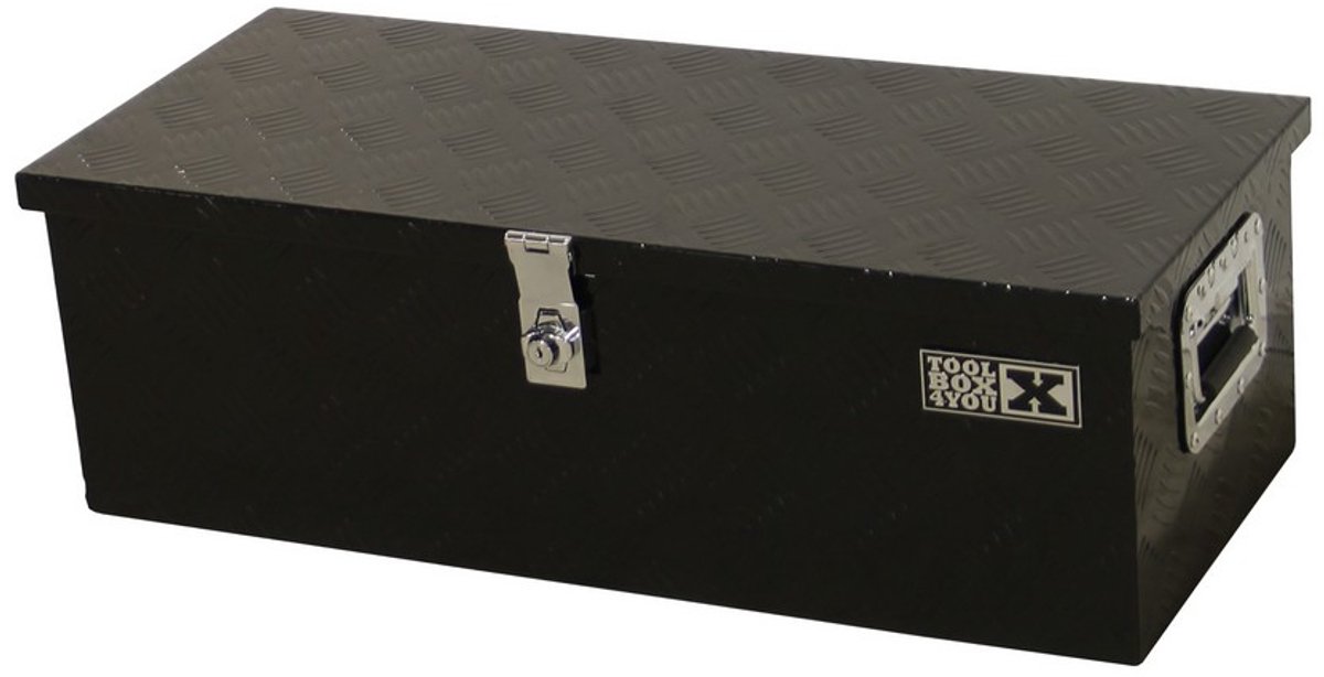 Opbergkist traanplaat medium zwart gecoat